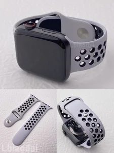 Ремешок силиконовый для Apple Watch band 44 мм 40 мм 45 мм 41 мм 42 мм 38 мм, спортивный браслет correa для iWatch series 3 6 SE 7 8 ultra 49 мм