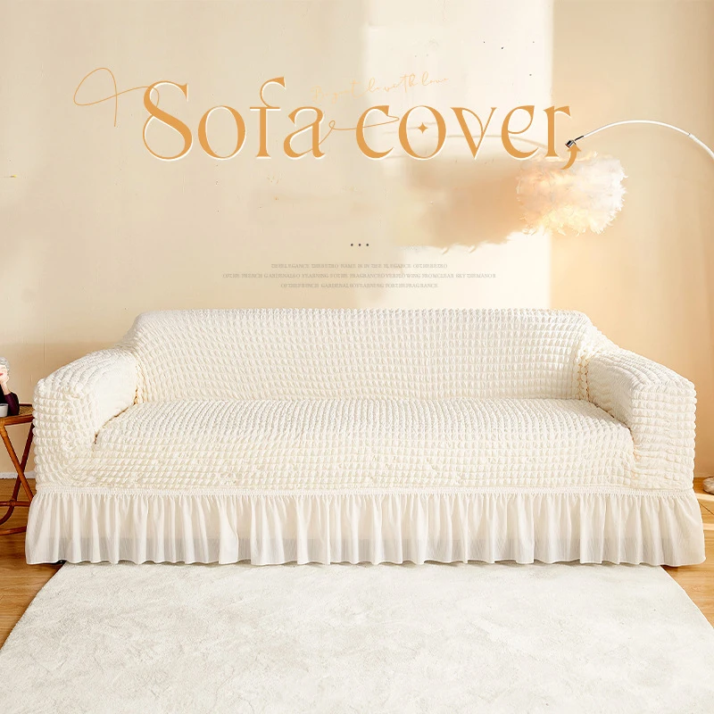 

1/2/3/4 Seater Seersucker Sofa Slipcover High Stretch Couch Cover Thick Corner Sofa Protector Elastic Corner Couch Sofa Covers