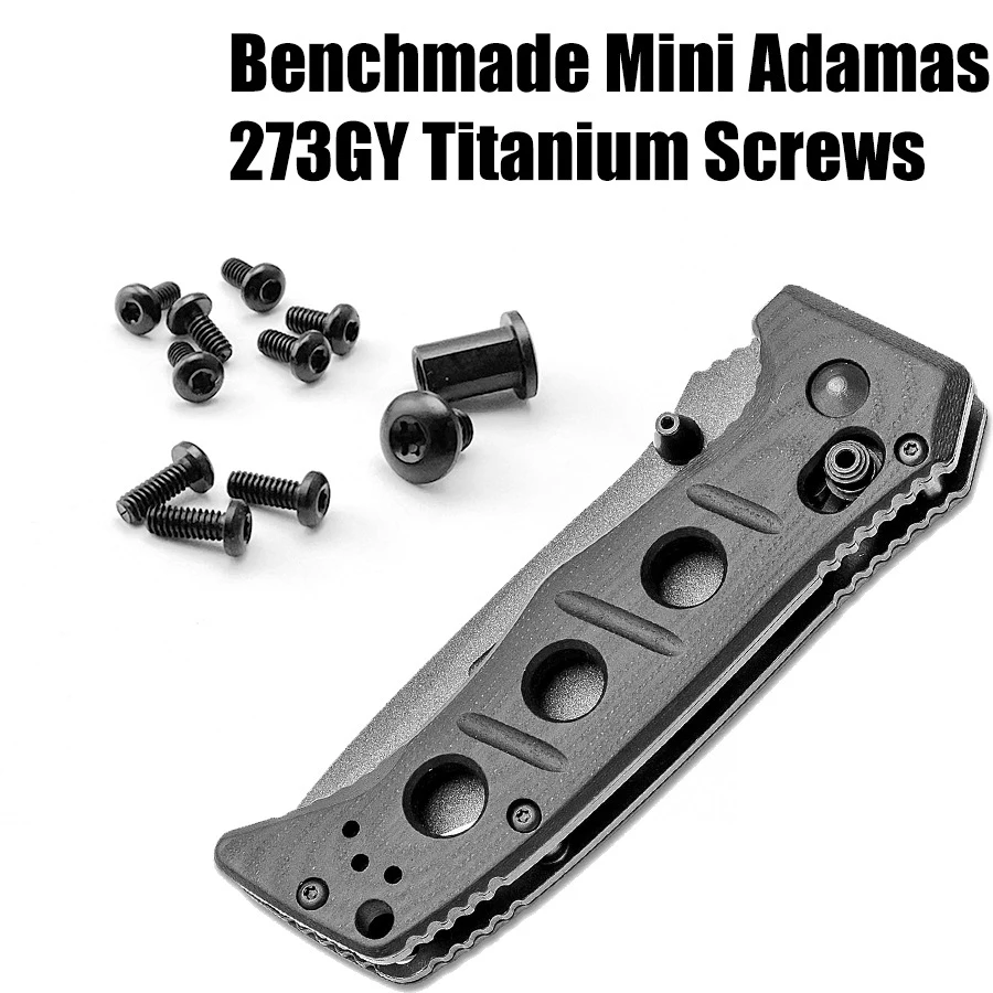 Titanium Alloy 1 Set of Knife Handle Screws for Benchmade Mini Adamas 273GY Folding Knives DIY Making Grip Accessories Spindle