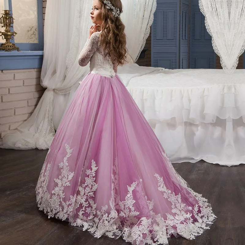 

Lace Flower Girl Dress Children's Host Piano Performance Princess Dress Girl Favourite Gorgeous Communion Gown