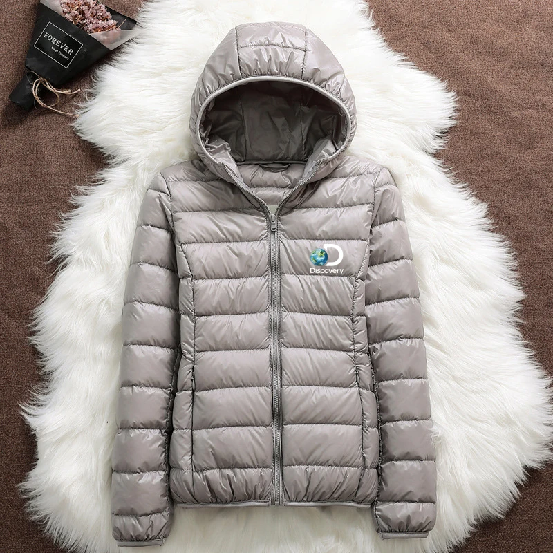 New Women Thin Down Jacket White Duck Down Ultralight Jackets Autumn And Winter Brand Hooded Warm Coats Portable Outwear
