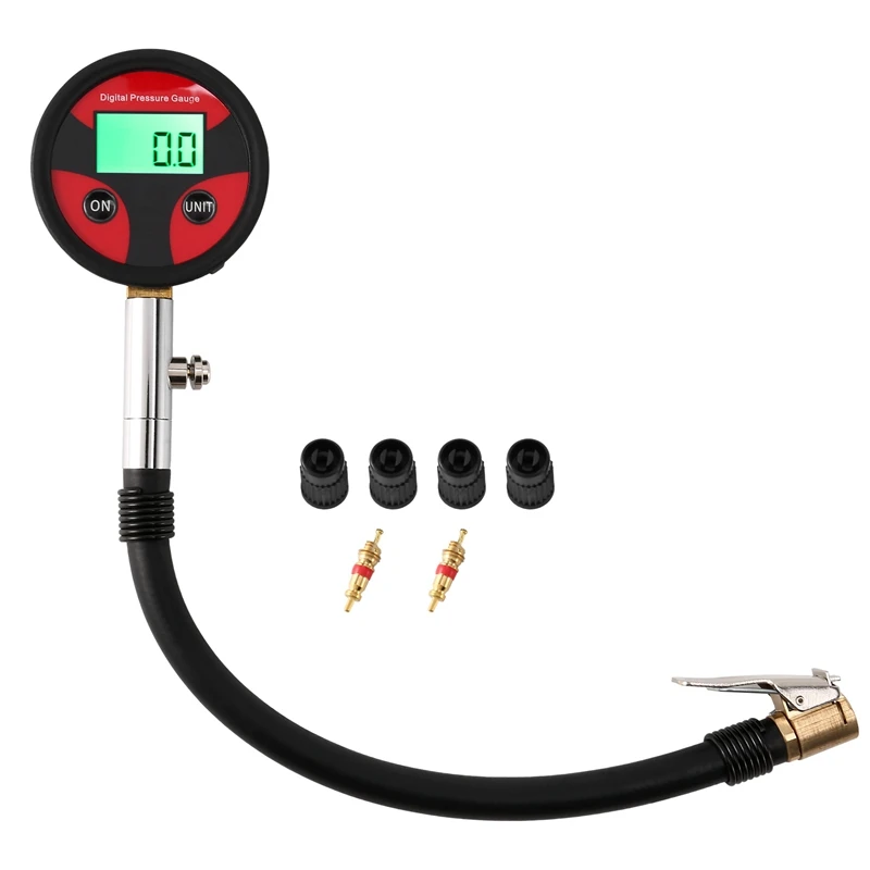 

Автомобильный манометр с цифровым дисплеем, измеритель давления в шинах с быстрым зажимом, цифровой дисплей, высокая точность