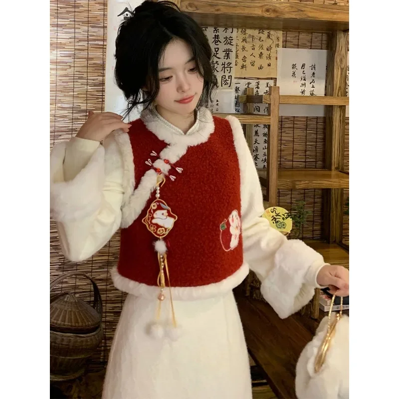 Xgoth комплект платьев в китайском стиле с воротником-стойкой и разрезом