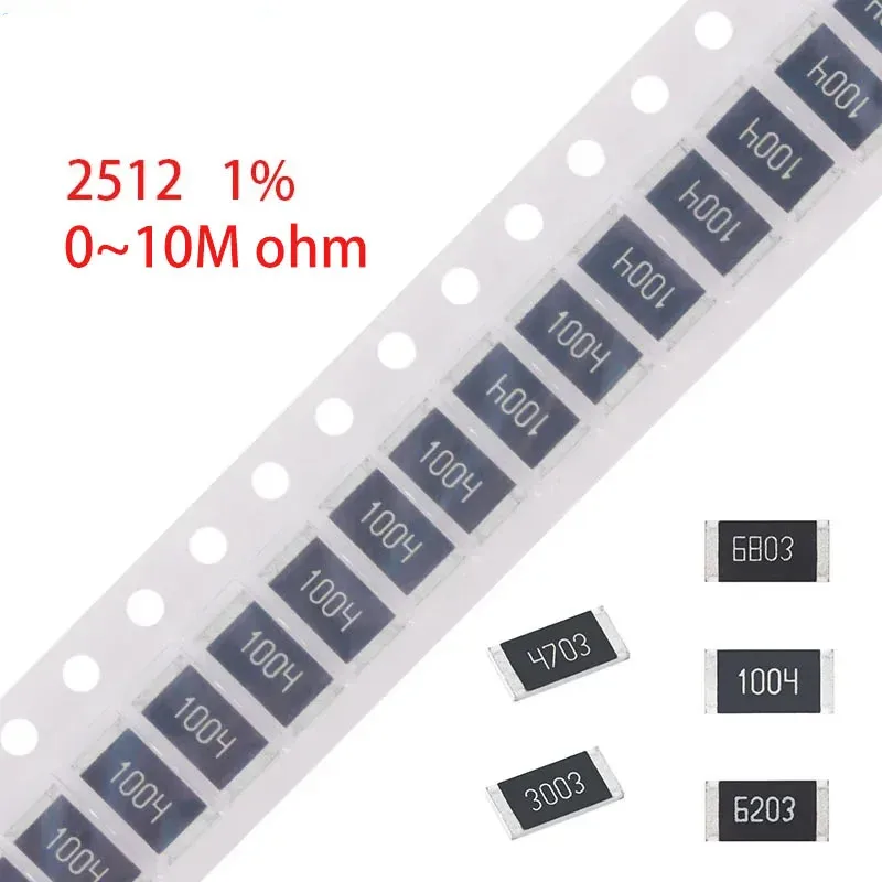 50 шт. 2512 резистор SMD 1% 0~10M 0 03 3 5 6 10 12 20 30 36 47 51 82 100 200 680 750 1K 2K 8K 10K 20K 22K 200K 1M 10M Ом