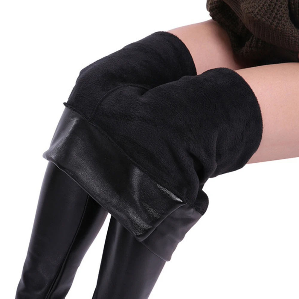 Winter Faux Leather Skinny Pants Women Stretch Legging High Waist Push Up Butt Lift Female Body Tights Fitness Leggins Plus Size