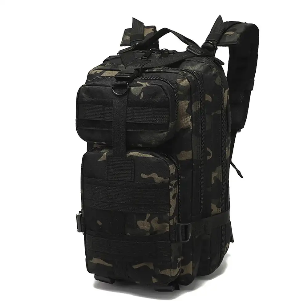 

30L Military Tactical Sport Camping Hiking Bag Oxford Nylon Backpack for Climb,Black Camo