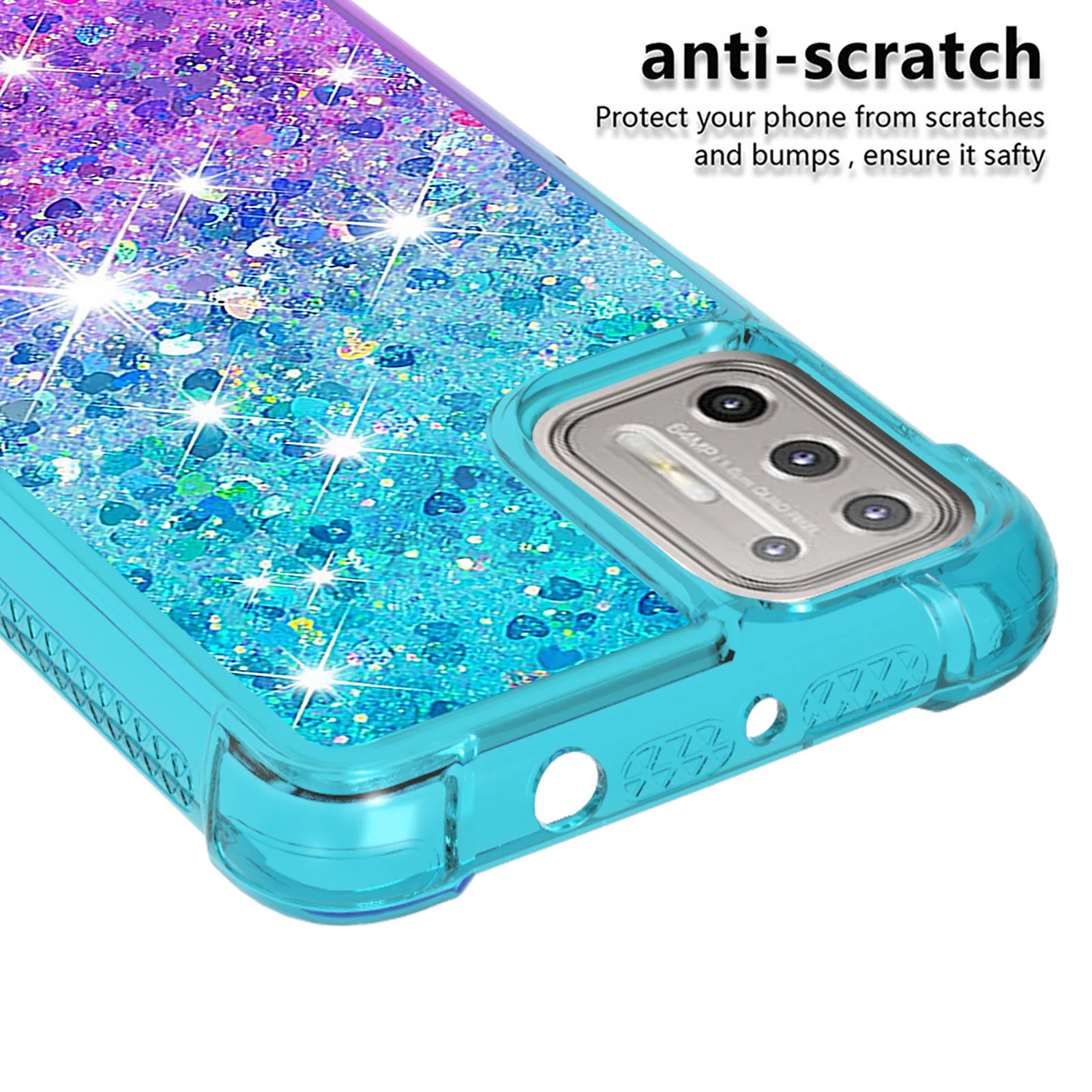 scratch resistant quicksand phone case for moto g stylus pure play g30 g20 g10 g9 plus g100 anti fall liquid sequin back cover free global shipping