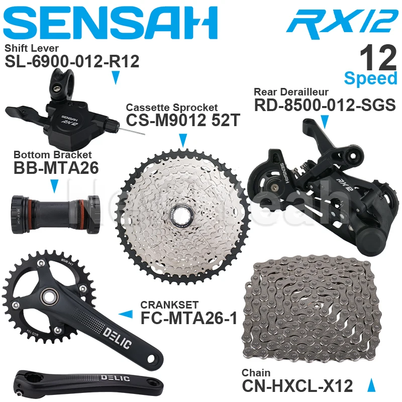 SENSAH RX12 12 скоростной MTB групсет включает правый переключатель передач задний и