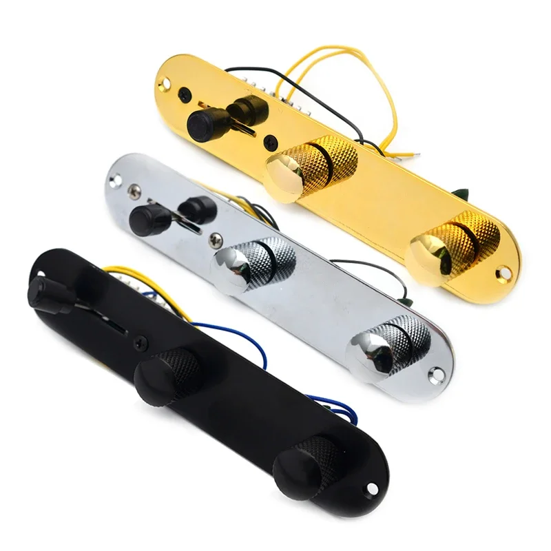 

Chrome/Gold/Black 3 Way Wired Loaded Prewired Control Plate Harness Switch Knobs for TL Tele Telecaster Guitar Parts