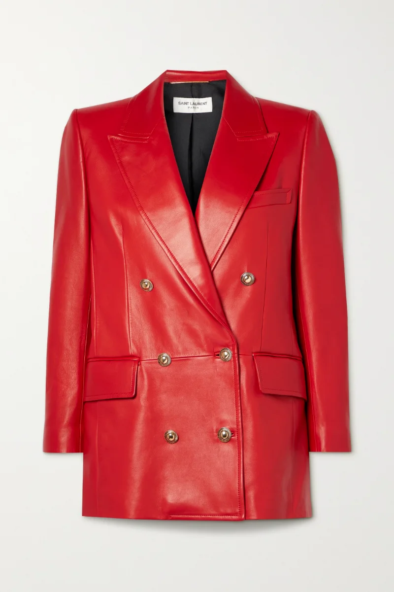 Women Genuine Leather Jacket Stylish Genuine Lambskin Leather Formal Red Coat Blazer Slim Fit Designer