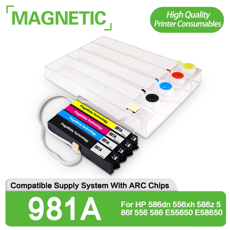 

Новая система непрерывной подачи чернил CISS для HP 981A с дуговыми чипами для HP 586dn 556xh 586z 586f 556 586 E55650 E58650