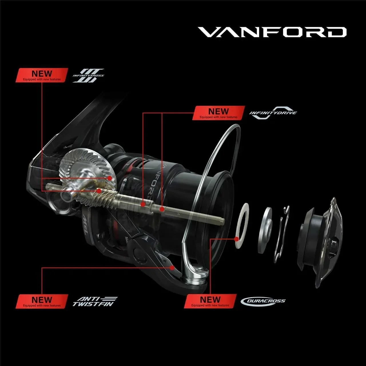 Фото Спиннинговая рыболовная катушка SHIMANO VANFORD 2024 1000/2500/C3000HG/4000XG/5000XG 7 + 1BB AR-C, катушка, катушка для морской рыбалки, мощность 3-11 кг №2