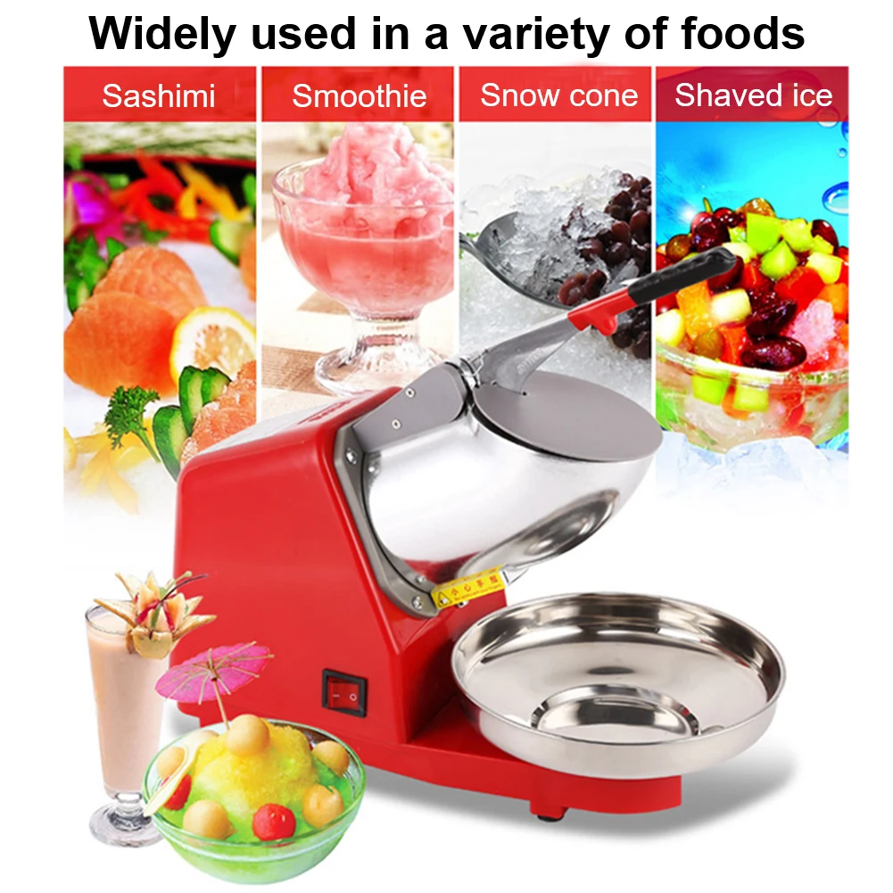 

Portable Ice Crusher Ice Shaver and Snow Cone Machine Electric Dual Blade Shaved Ice Machine with Free Ice Cube Trays new