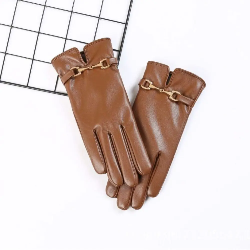Fashion PU Leather Gloves Windproof Waterproof Full Finge Driving GlovesThicken Outdoor Sports Winter Warm Touch Screen Gloves (art.: 3920cb1ac44ca) - 3920cb1ac44ca