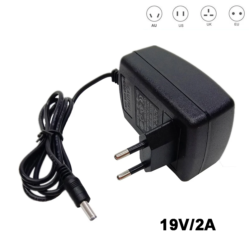 

38W 19V 2A AC 100V-240V Converter Adapter DC 19 Volt Vdc ​2000mA 19V2A Power Supply Adaptor EU US UK AU Plug 5.5mm x 2.1-2.5m