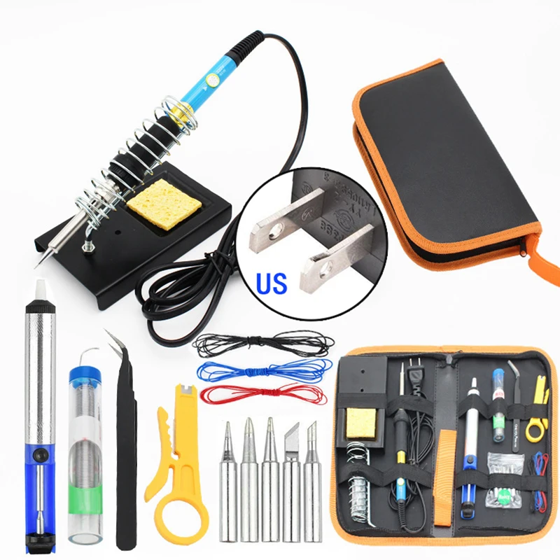 

15 In 1 Electric Soldering Iron Kit DC 220 V/110 V 27*45*4.2cm 60W Electric Soldering Iron Adjustable Temperature Welding Tool