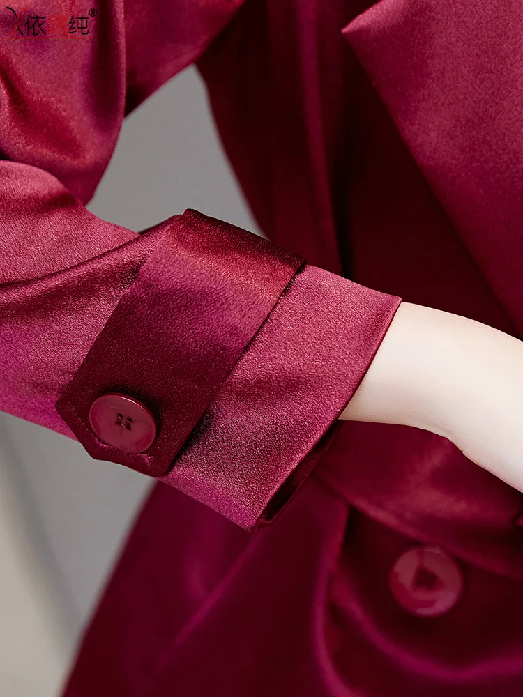 Модный зеленый плащ 2024 новая женская одежда осенняя средней длины на весну и