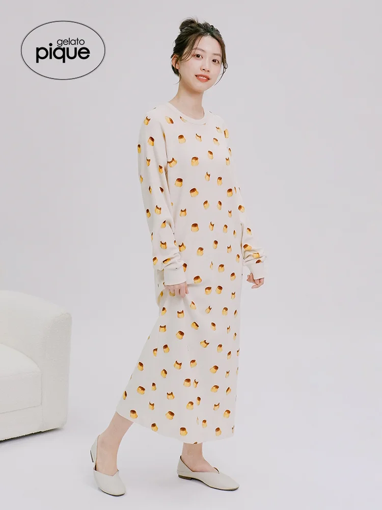 Room Wear Gelato Pique23 Spring New Women's Nightdress Pudding Soft Dress Parent-Child Sleep