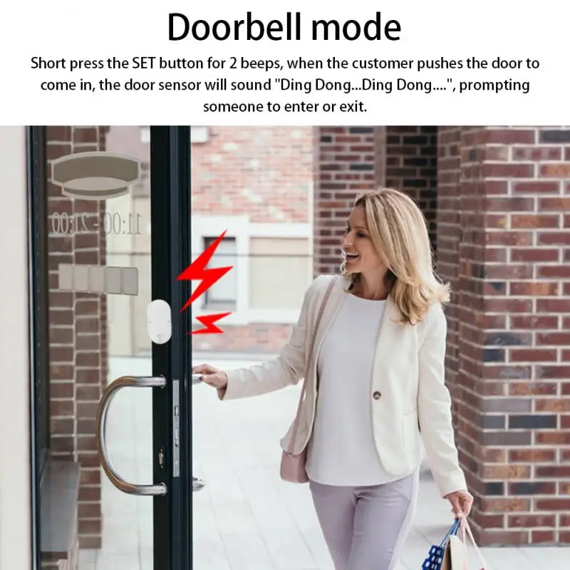 

Door Open Closed Detectors 1 Pcs Multi-functional Door Window Wireless Burglar Alarm 130db Doorbell Mode Anti-theft White Abs