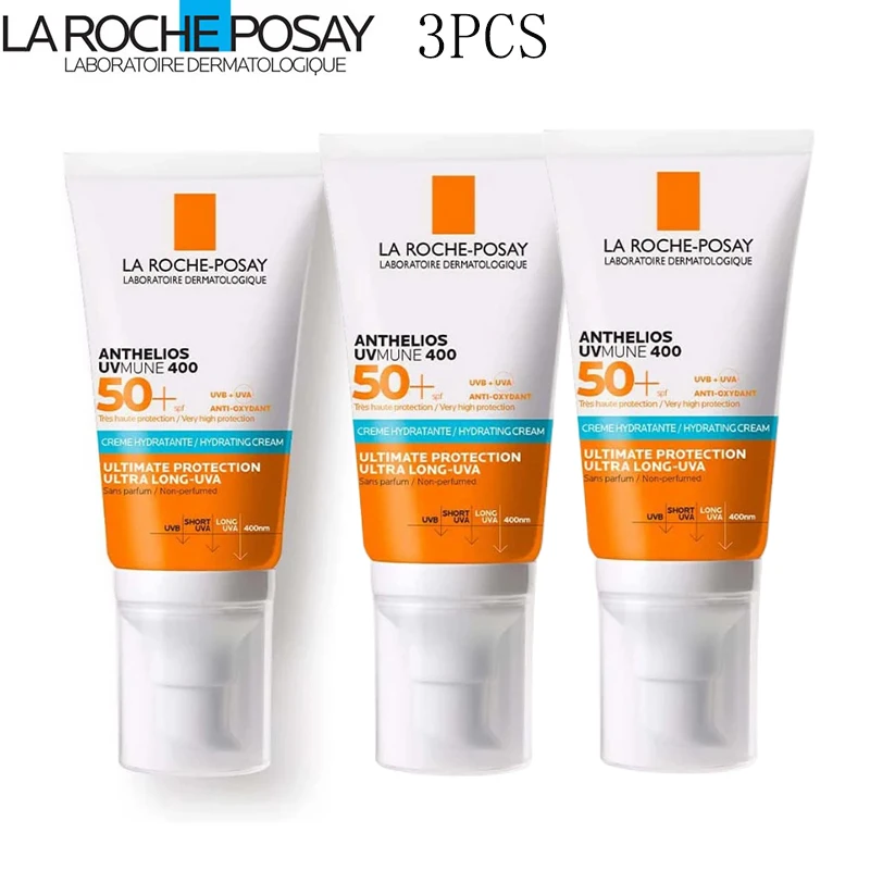 

3PCS La Roche Posay ANTHELIOS UV400 SPF 50+ Face Sunscreen Anti Shine Anti Brillance Oil Control for Sensitive Dry Skin