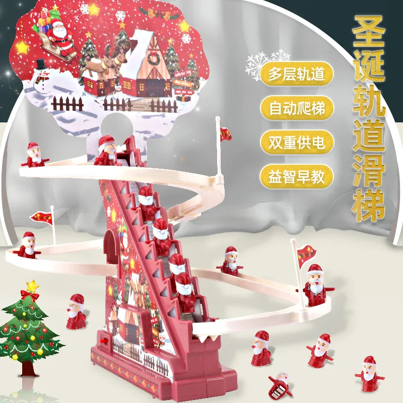 

Santa Claus Automatic Climbing Stairs Remote Control Electric Track Slide Early Education Educational Toys Gift