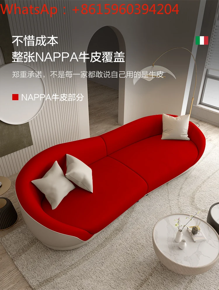 Dipper современный простой кожаный диван для дома в кремовом стиле гостиной