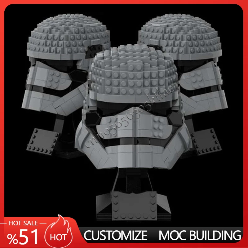 Фото 689 шт. Star Plan MOC шлем на заказ Phasma коллекция MOC модель строительные блоки архитектура образование сборка модель игрушки подарки №1