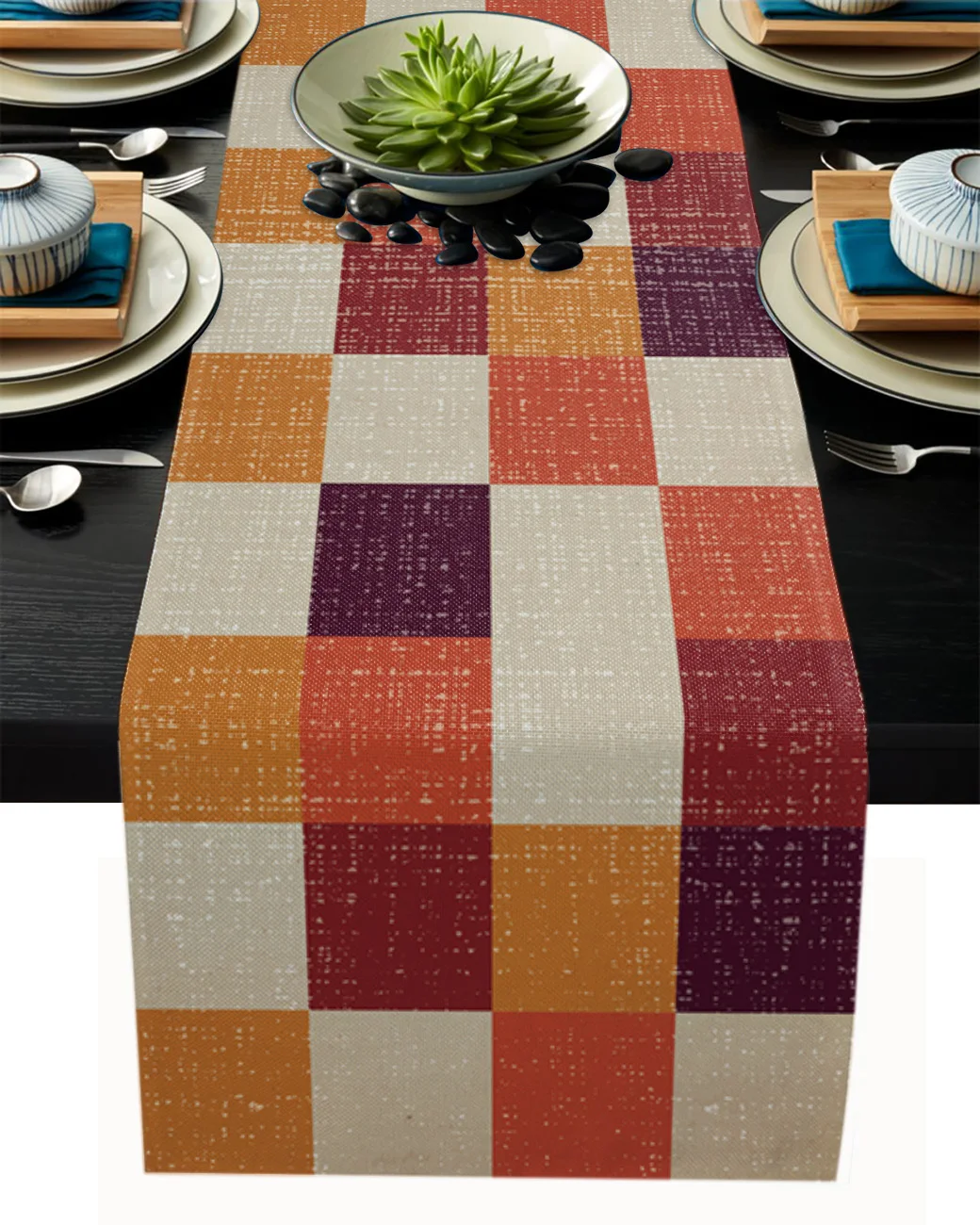 

Retro Checkered Rectangle Tablecloth Table Runner Decoration Home Decor Dinner Table Decoration Table Decor