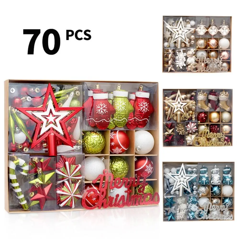 70 шт. пластиковый набор рождественских шаров со звездой роспись сделай сам