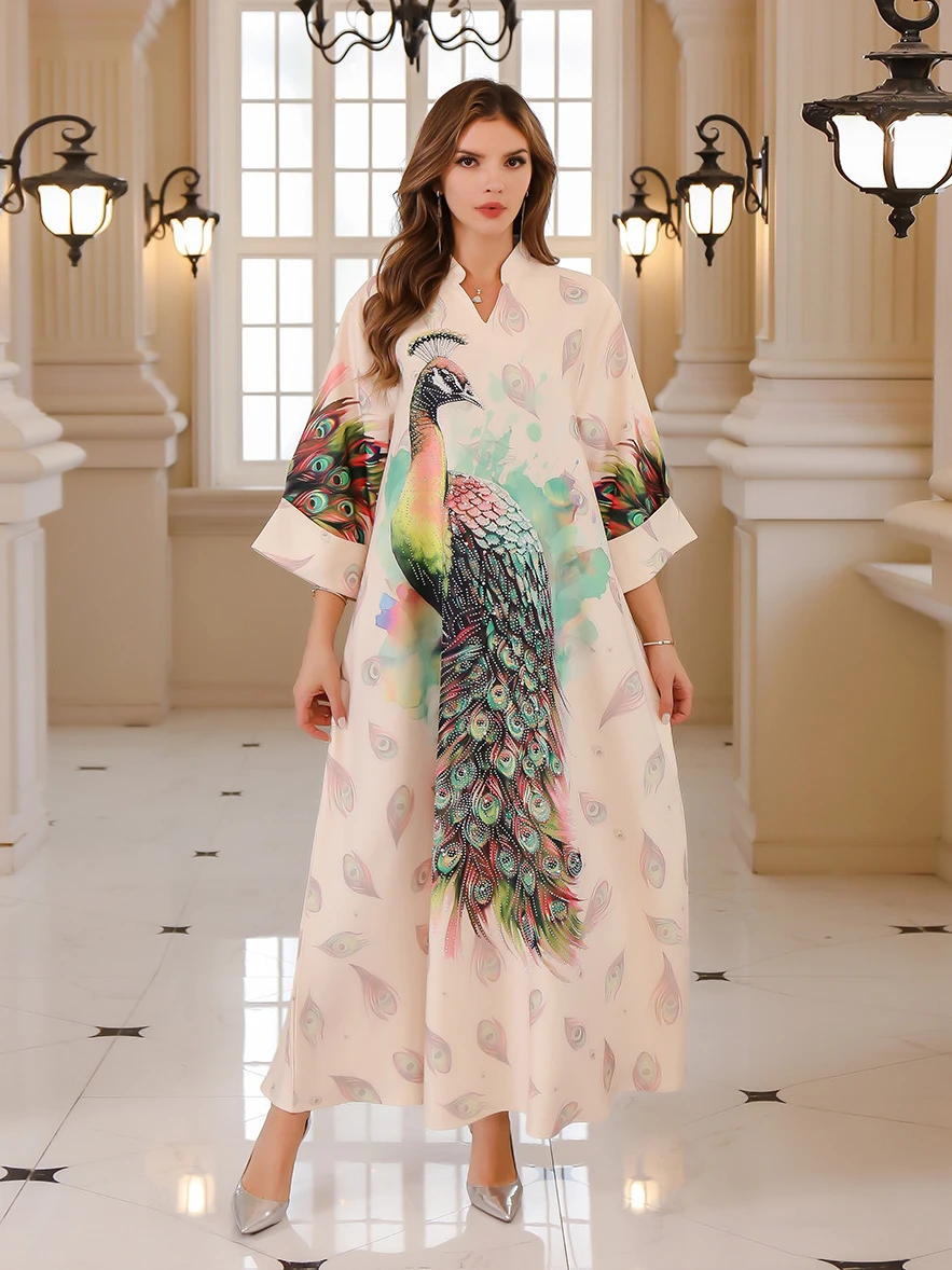 Женское Мусульманское Платье В Стиле Ближнего Востока С Мозаикой И Бриллиантами