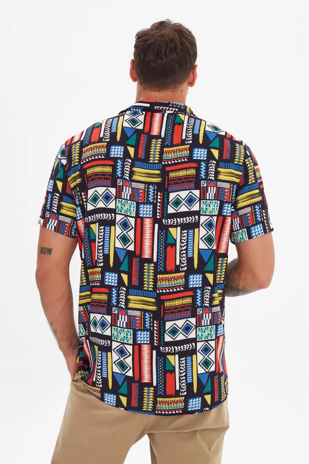

Trendyol Male Regular Fit Apa Collar Short Sleeve Ethnic Shirt TMNSS21GO1101