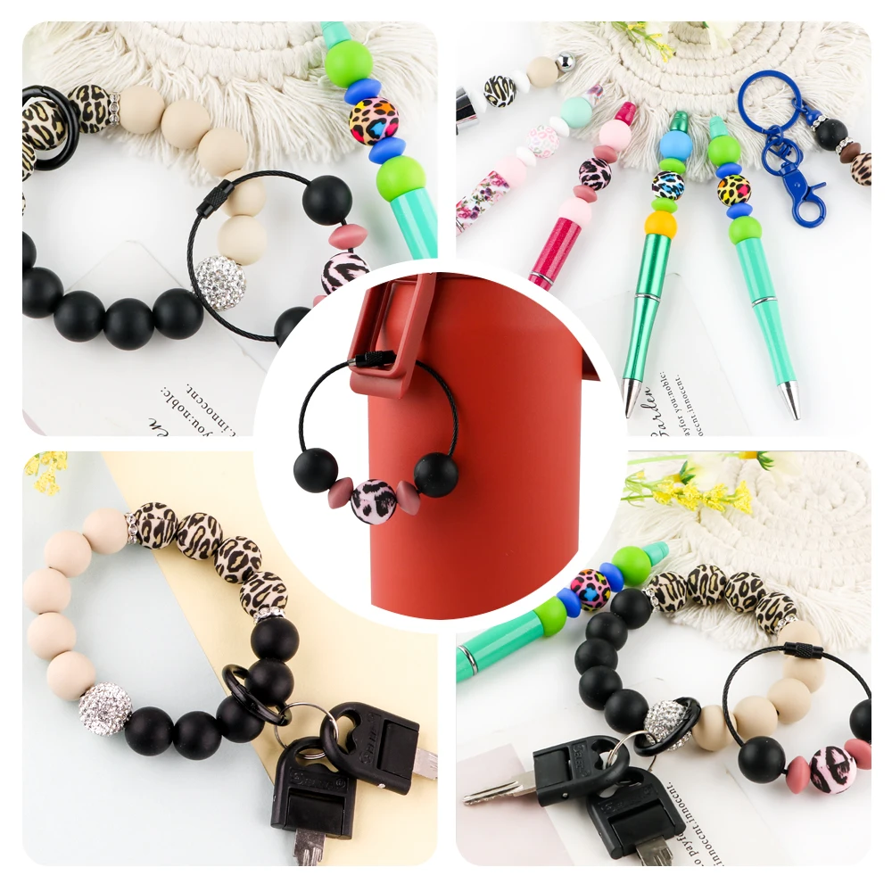 Разноцветный Леопардовый принт круглые бусины аксессуары для самостоятельного