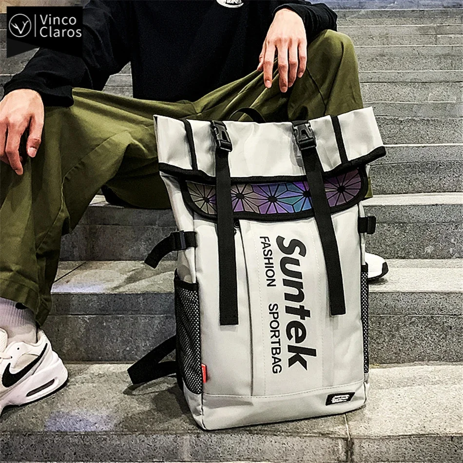 

Молодежный рюкзак с голографическим отражением, модный городской мужской рюкзак, трендовый брендовый Мужской Дорожный рюкзак, вместительные школьные сумки