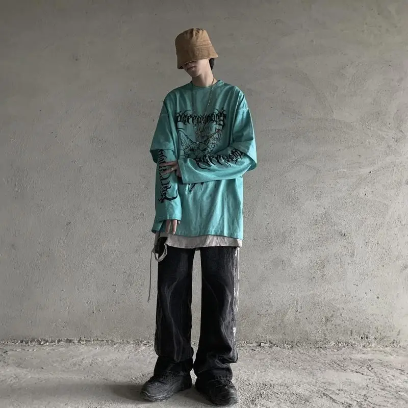 HOUZHOU Gothic Grunge Animal Print T Shirt Women Streetwear Punk Harajuku Tops Tees Spring Long Sleeve High Street Loose T-Shirt | Женская