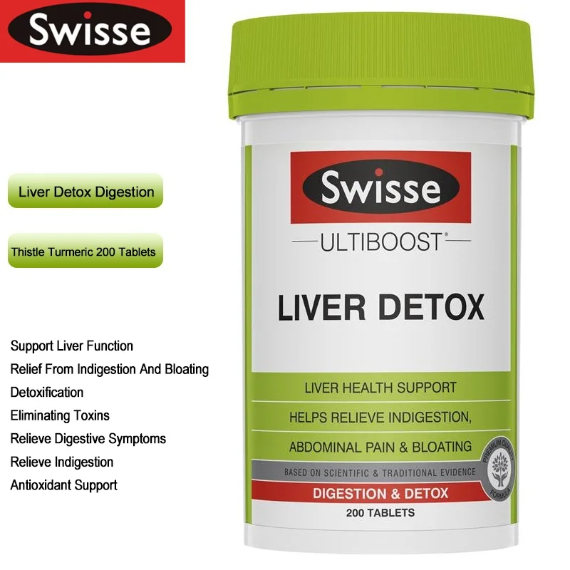 

Swisse LIVER DETOX 200 Tablets Thistle Turmeric Pills Support Liver Function Detoxification Indigestion Bloating Cramping Relief