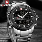 Часы мужские NAVIFORCE в стиле милитари, брендовые Роскошные Водонепроницаемые светодиодные цифровые спортивные наручные, 9138
