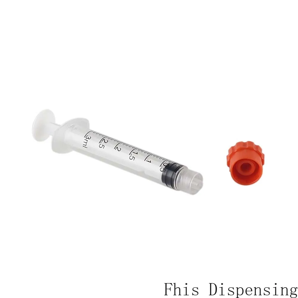 

Dispensing Syringes 3cc 3ml Plastic Round Orange Cap Pack of 5