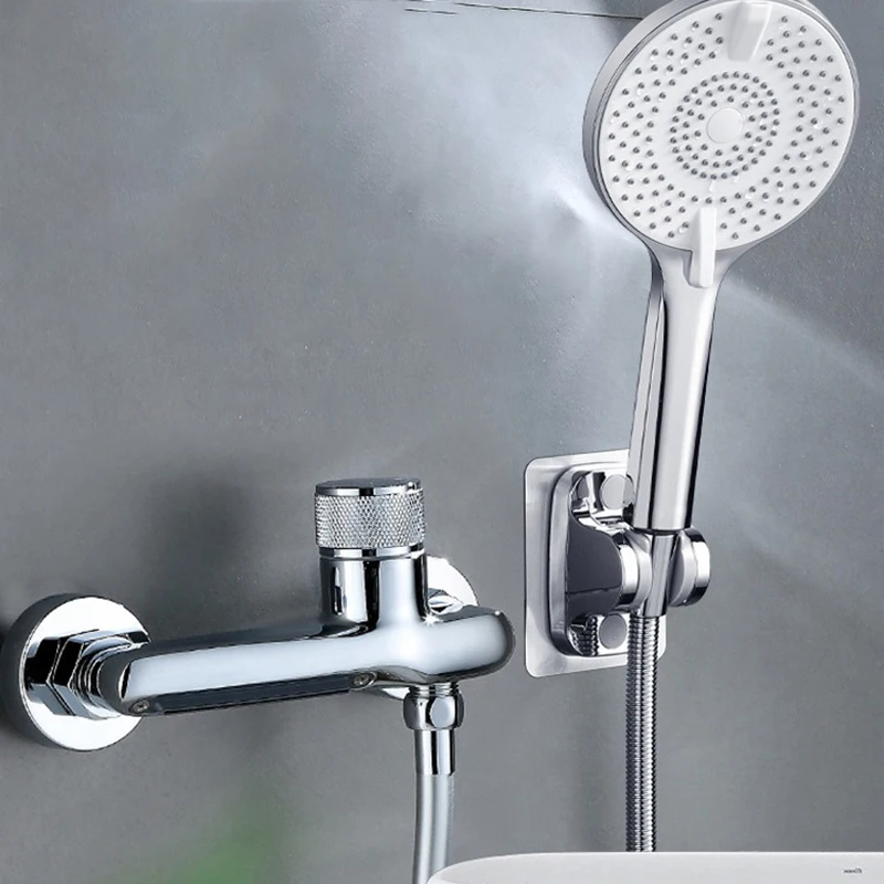 Серый водопадный смеситель для ванны с ручной насадкой душа Хромированный