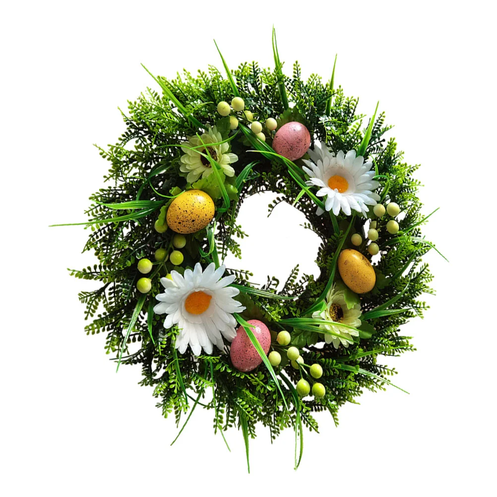 

Easter Wreath Wreaths Door Bunny Egg Spring Ornament Rattan Pom Front Pendant Hanging Garland Decor Welcomefor Signeggs