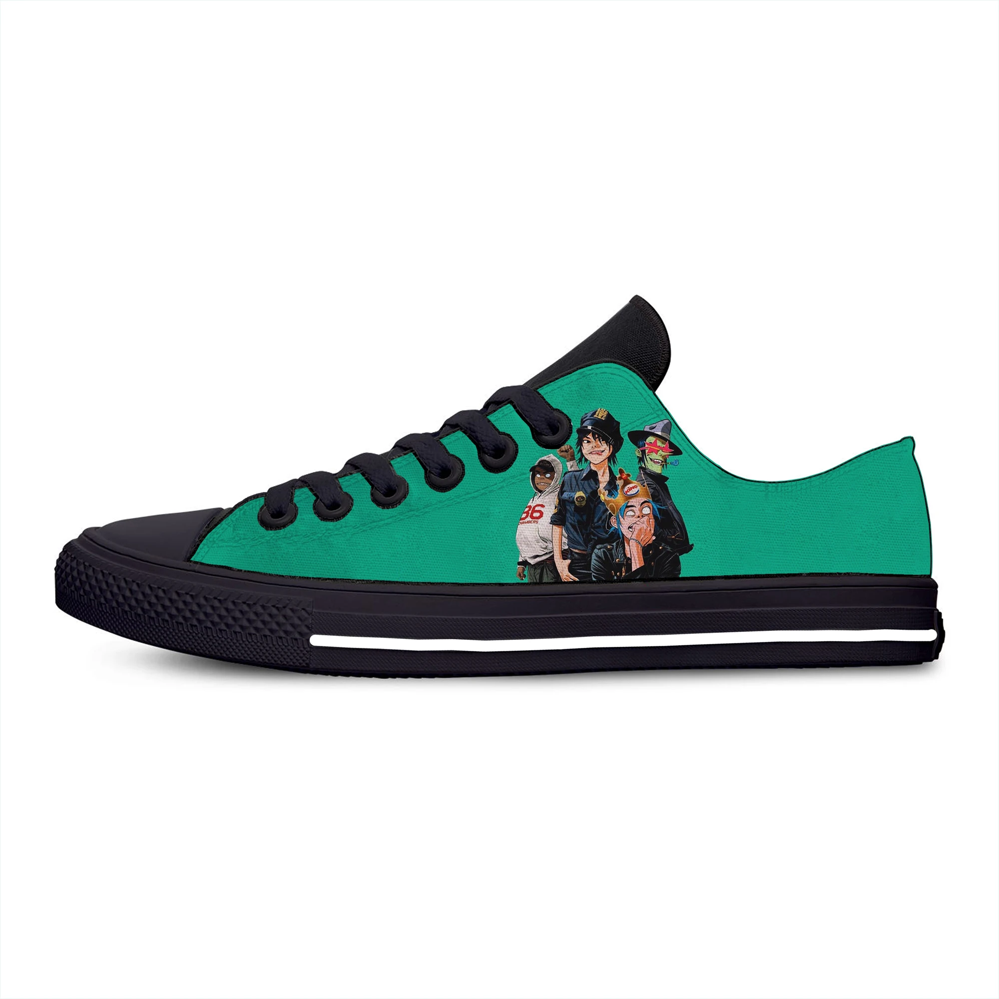 

Gorillaz Rock Band ChakaKhan Noodle Murdoc Russel Casual Cloth Shoes Low Top Lightweight Breathable 3D Print Men women Sneakers