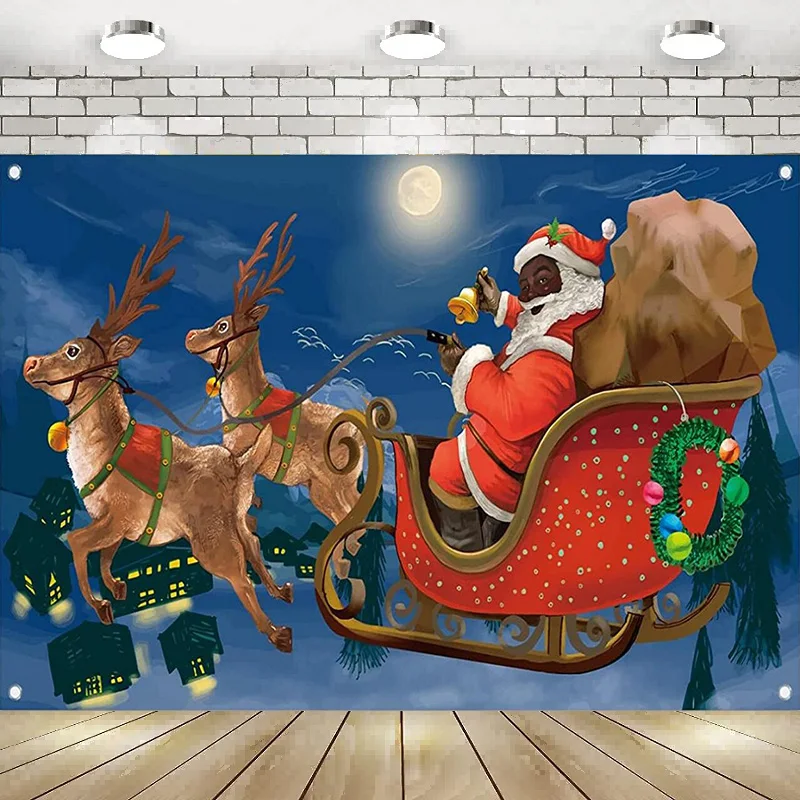

Рождественский фон для фотосъемки, черный Санта, принадлежности для вечерние, фон, баннер, плакат, украшение для будущей мамы, с новым годом