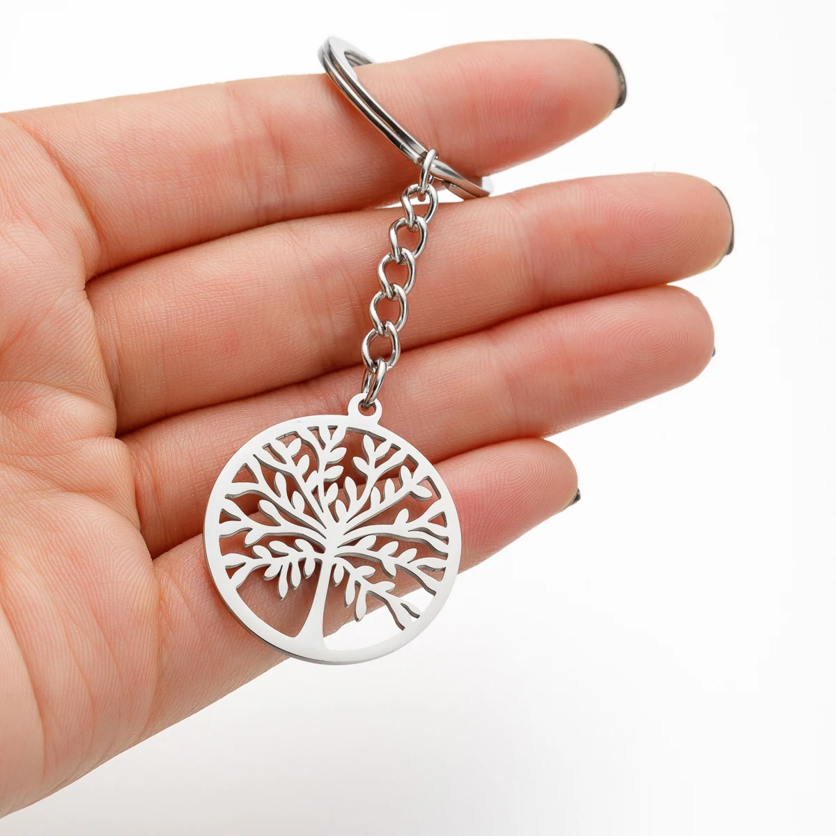 

Personalized Tree Of Life Woman Keychain For Car Keys Stainless Steel Chain To Make Keyring Bag Charm Pendant Keyholder For Home