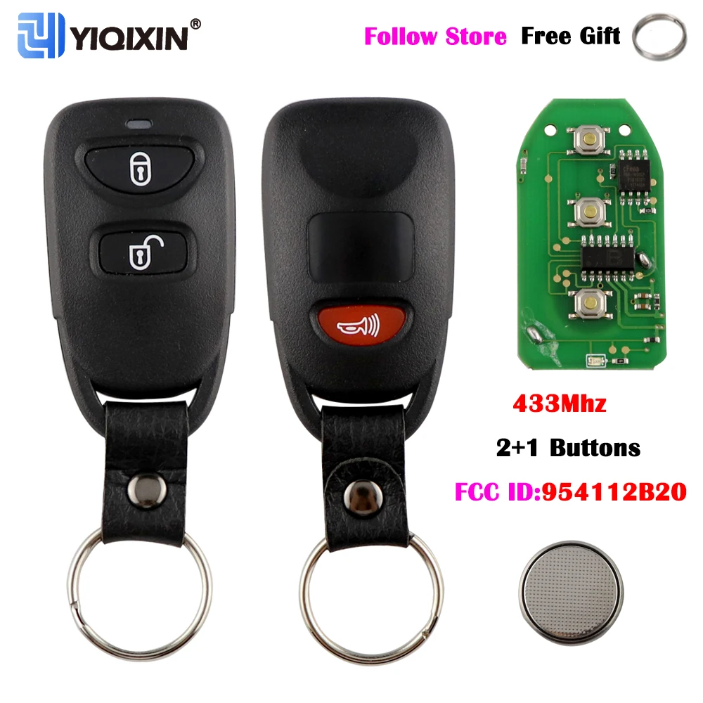 YIQIXN 3 кнопки 433 МГц Автомобильный Дистанционный ключ для Kia Carens Hyundai Tucson Santa Fe Elantra