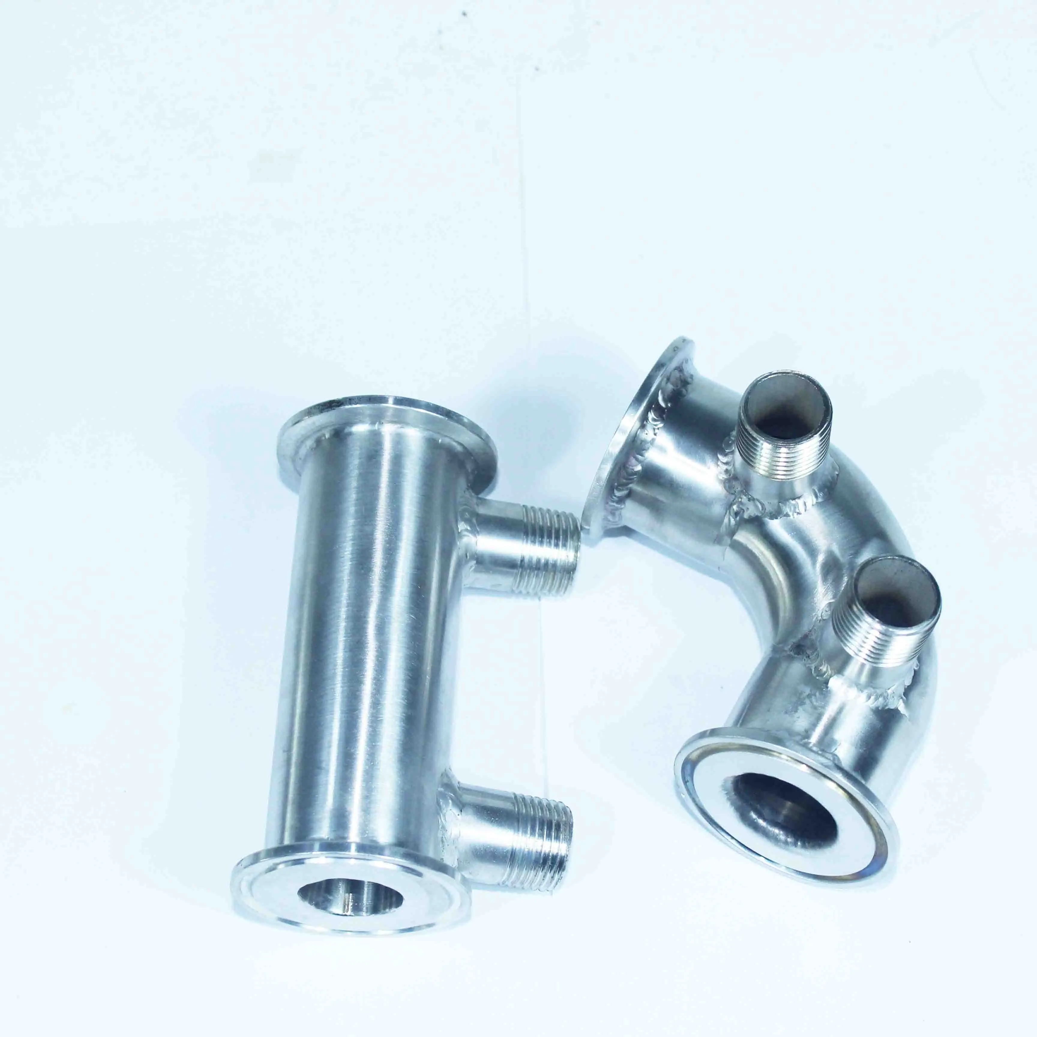 Соединитель из нержавеющей стали с тройным зажимом, налокотник для двухслойной трубы для переработки воды, фитинг для нагрева или охлаждения, внешний диаметр 50,5 мм