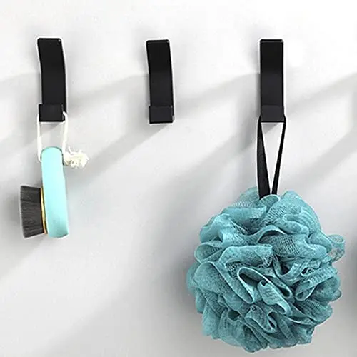 No Drilling Double Hook Black White Towel for Bathroom Bedroom Robe Coat Livingroom Kitchen Accessories |