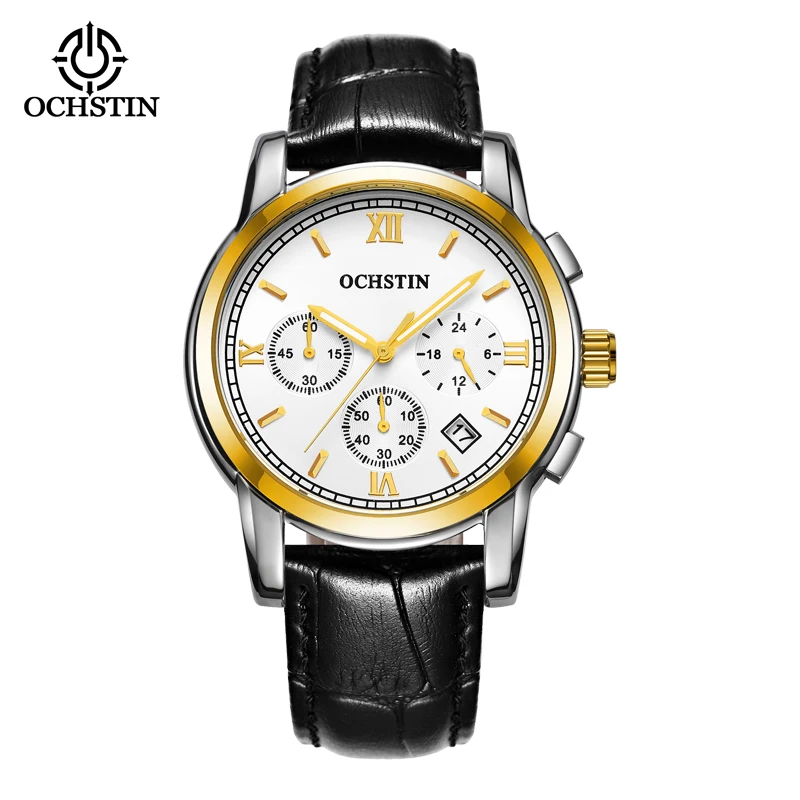 Часы мужские водонепроницаемые противоударные с календарем и хронографом