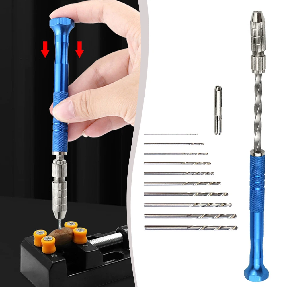 Синяя удлиненная полуавтоматическая ручная спиральная дрель 0 8-3 мм янтарный