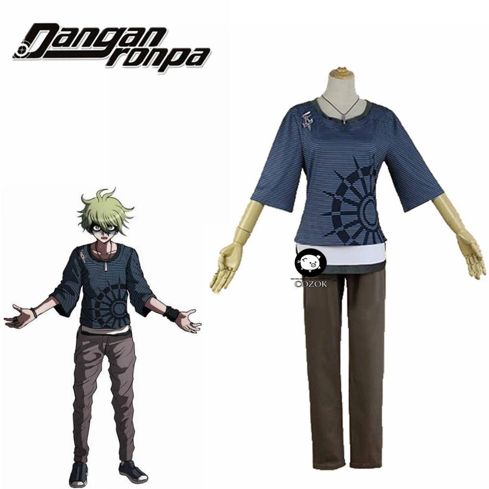 

Anime New Danganronpa V3 Rantaro Amami Cosplay Costume Japanese Game Uniform Suit Outfit Clothes T-shirt & Pants & necklace