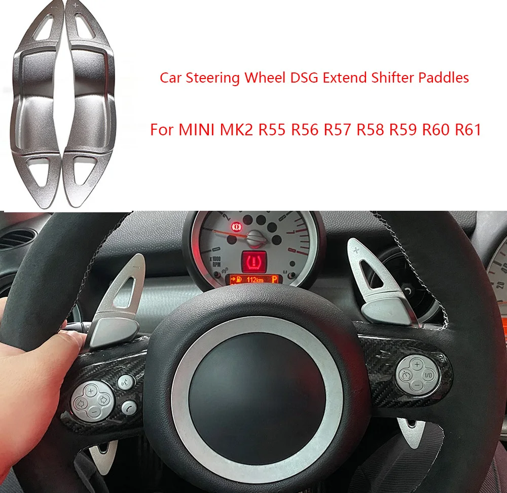 

2Pcs Car Steering Wheel DSG Extend Shifter Paddles For MINI MK2 R55 R56 R57 R58 R59 R60 R61 Coupe Paceman Cooper S JCW Clubman