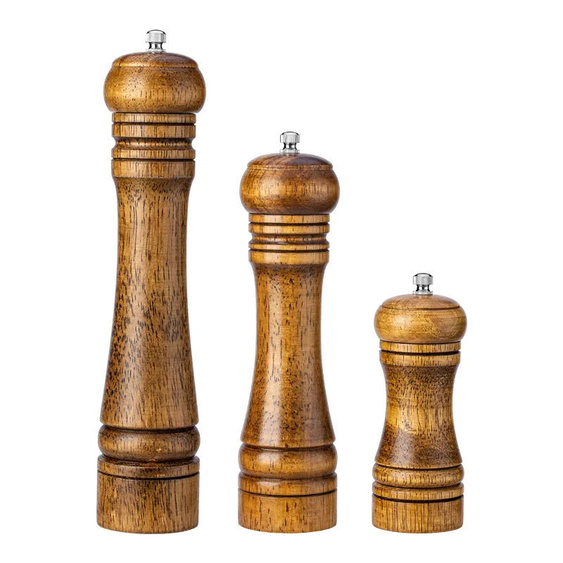 

Professional Wooden 5/8/10inch Oak Wood Pepper Mill Manual Pepper Grinder Kitchen Gadgets